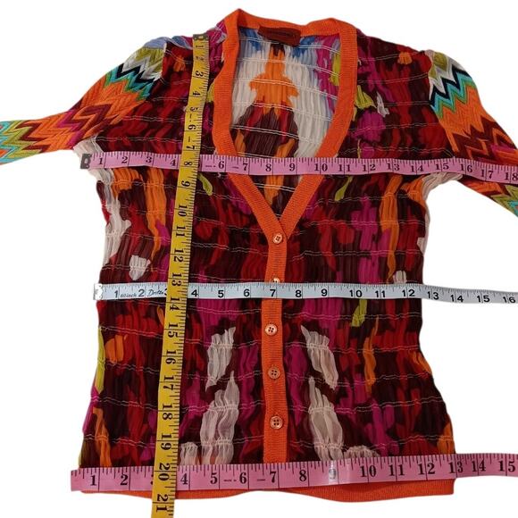 MISSONI Crochet Knit Maxi Mid Dress Smocked Cardigan Set Pristine 40/4 Two Piece - Picture 8 of 16